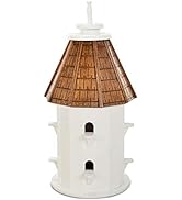 Castaway Living 14''L x 14''W x 26''H White Hexagon Shaped Gazebo Bird House, 2022 Edition, Desig...