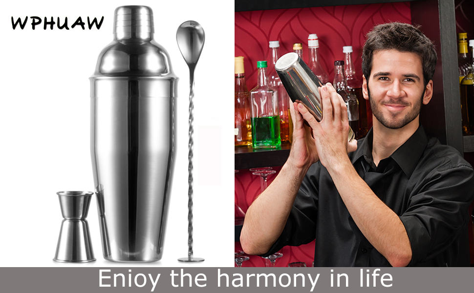 Cobbler shaker for drink mixing and chill