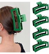 ZYTJ 5 Inche Green Extra Large Claw Clips for Thick Hair and Long Hair, 4 Pack Xl Jumbo Claw clip...