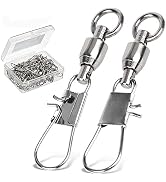 AMYSPORTS Fishing Swivels with Interlock Snap Ball Bearing Swivels Fishing Snap Swivels Saltwater...