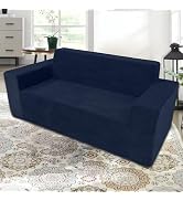 Compressed Couch in a Box, Memory Foam 3 Seater Corduroy Sofa, Deep Seats Modern Long Sofa Bed fo...