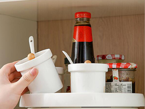 lazy susan organizer for cabinet