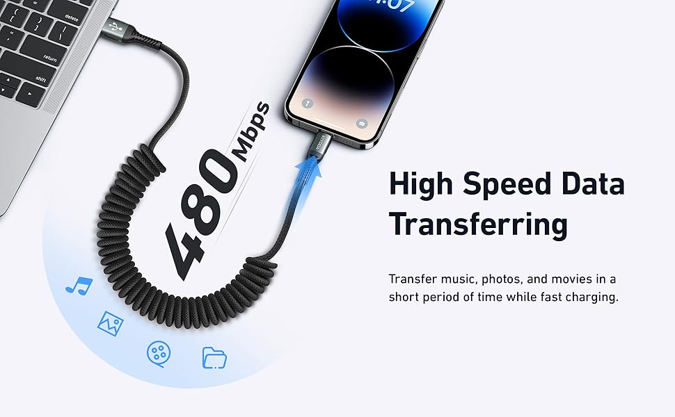 Coiled Lightning Cable