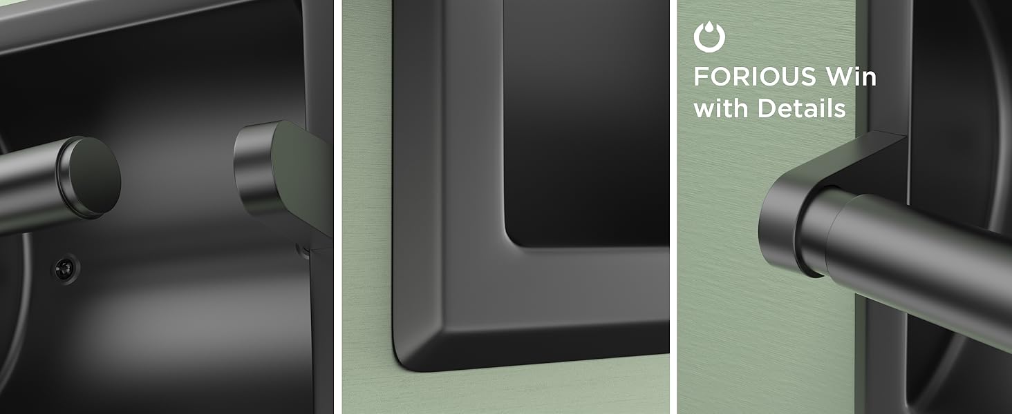 matte black recessed toilet paper holder