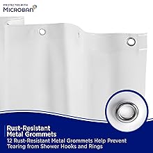 Microban_Medium Weight PEVA Shwr Liner_Grommets_Frost