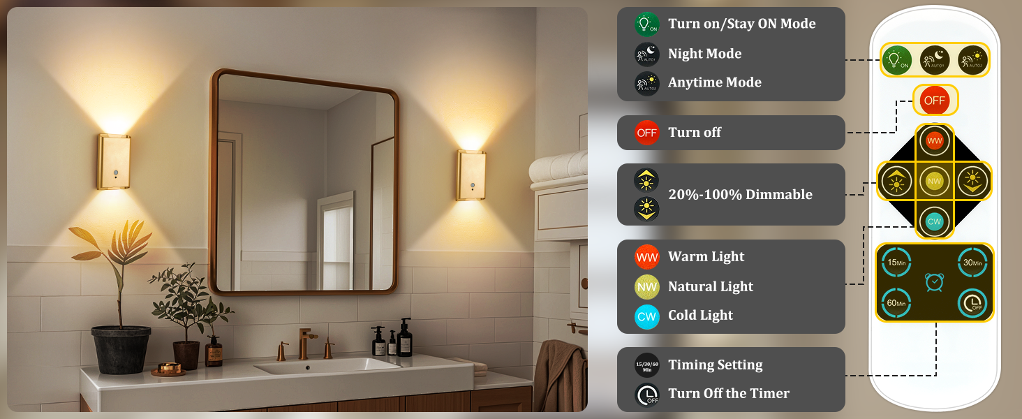 Wireless wall sconces