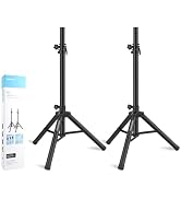 Vondynote Pair of Tripod Speaker Stands Adjustable Height from 33.5" to 53.5" Slim Mini Speaker S...