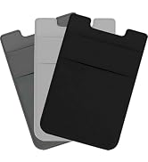 Meroqeel Cell Phone Wallet Stick on Back of iPhone Case, 3 Pack Sticky Phone Card Holder Sleeve, ...