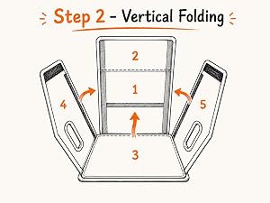 Car organizer installation step 2: lift the main panel and fold side panels inward to form the hape