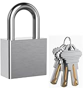 AST Stainless Steel Padlock, 1 Pack, 3 Brass Keys, Width 1-9/16" (40mm) | Stainless steel padlock...