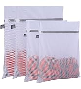 Kimmama Extra Large Heavy Duty Mesh Wash Laundry Bag- Pack of 4 (2 ExtraLarge+2 Large) 125gsm Net...