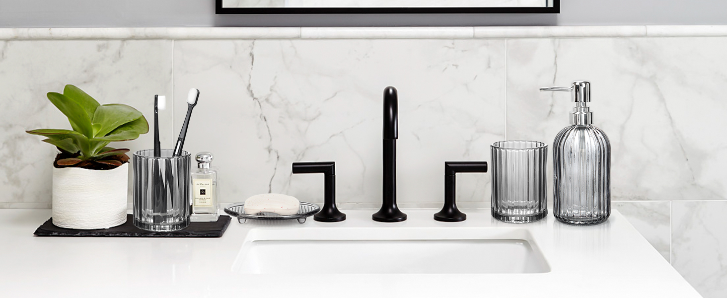 4PCS Decent Glass Bathroom Accessories Set