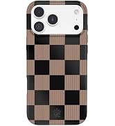 VELVET CAVIAR for iPhone 18 Pro Max Case | Mocha Vibe Checkered | Compatible with MagSafe | 16ft ...
