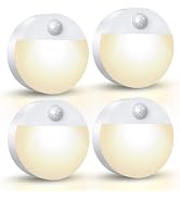 AMIR Newest Mini Motion Sensor Light Battery-Powered, Cordless Stick-on LED Night Light, Wall Lig...
