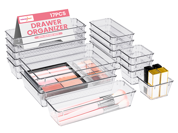 Clear Drawer Organizers 17 pcs