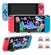 JINGDU Clear Protective Case Compatible with Nintendo Switch 2017, Dockable TPU Cover Accessories...