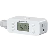 DEWENWILS 7 Day Heavy Duty Timers for Electrical Outlets, Dual Outlet Digital Timer, 3 Prong Prog...