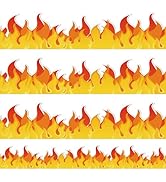 JarThenaAMCS Fire Bulletin Board Border Red Orange Fire Die Cut Trim Border Roll for Back to Scho...