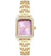 Avaner Women's Gold Square Watches: Ladies Rhinestones Elegant Stainless Steel Adjustable Band An...