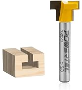 POWERTEC T Slot Router Bits 1/4 Shank, Carbide Tipped T Track Router Bit, Slatwall Router Bit, Ro...