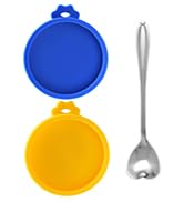 3 oz cat food can lids and stainless steel spoon