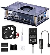 DVOZVO Orange Pi 5/5B Case with Power Supply Kit, Orange Pi 5/5B Case with Fan, Heatsinks, 20W 5V...