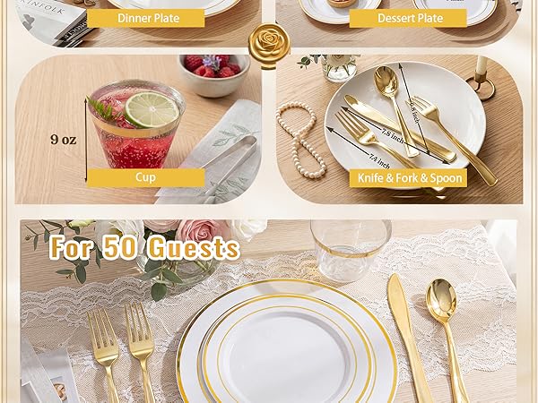 Gold Disposable Dinnerware Set