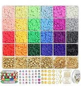 WANSPOORTS 6000+pcs 24Color Polymer Clay Beads Charms Friendship Bracelet Necklace Earring Jewelr...