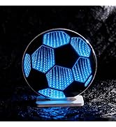 BITILLUM Soccer Infinity Light, 3D LED Infinity Mirror Night Light with USB Power for Game Room &...