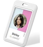 Uniclife 3 Pack Sliding ID Badge Holder Vertical Hard Plastic Case with Clear Window White Card P...