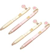 4Pcs Pink Kawaii Sakura Mechanical Pencil, Press Pen Writing Supplies, Practical 2B Cartoon Bear ...