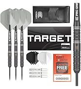 TARGET Darts Ares Tungsten Steel Tip Darts Set - 6 Pro Grip Shafts - 9 Pro Ultra Flights – Dart W...