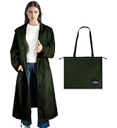 LAMA Womens Long Raincoats Rain Jacket Waterproof Packable Hooded Windbreaker Lightweight Adjusta...