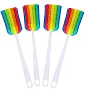 Bottle Brush Cleaner 4PCS Sponge Cleaning Brushes Long Handle Scouring Pad Scrub Brushes for Kitc...