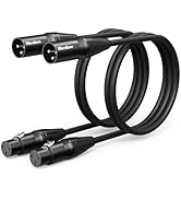 4.9ft XLR Cable for Microphone 2-Pack, XLR Male to Female Balanced Cable, Nickel-Plated 3-Pin, Ch...