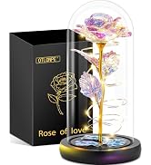 Otlonpe Forever Artificial Glass Rose Flower Lamp, Women Gifts for Birthday Christmas Valentines ...