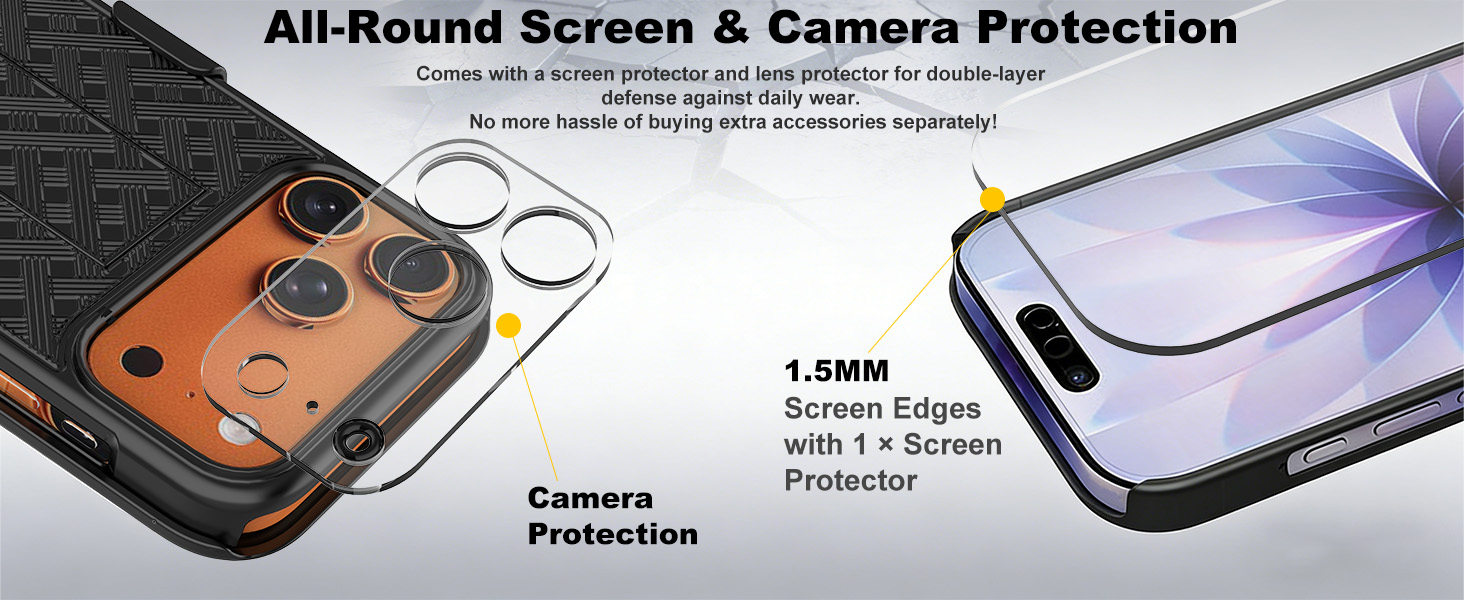 Ailiber Compatible for iPhone 17 Pro Max Case Holster with Screen Protector