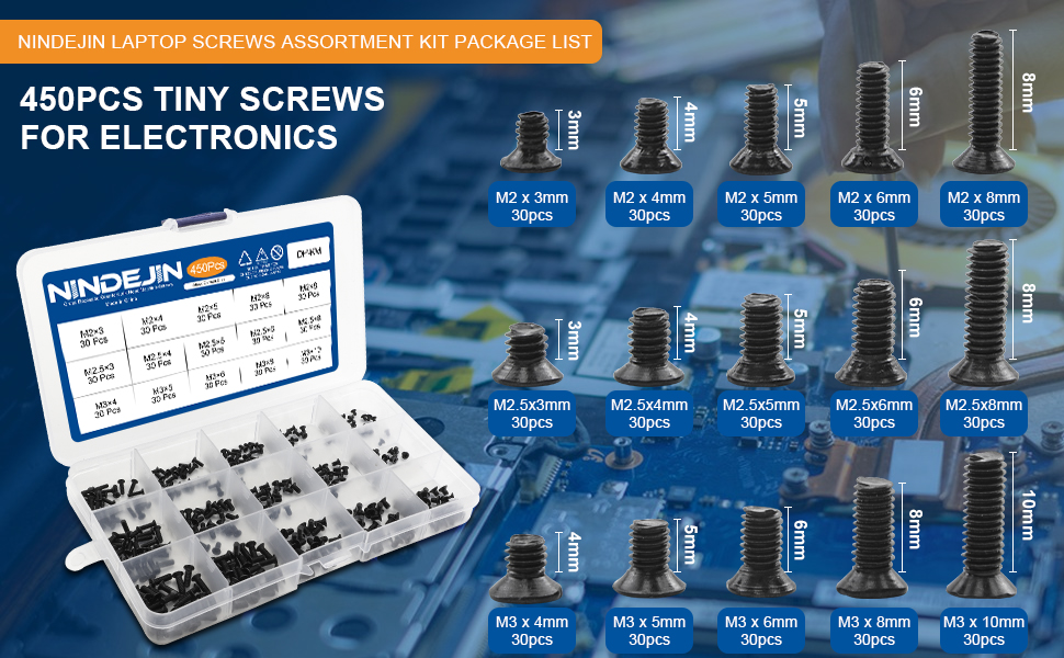 NINDEJIN Laptop Screws Assortment Kit Package Kit
