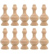 Mikikit 10pcs Decorative Wood Finials Craft Spindles: Unfinished Wooden Roman Column Baluster Acc...