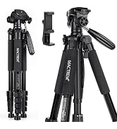 MACTREM 75 Inch Camera Tripod, Lightweight Travel Video Aluminum Tripod Stand with Cell Phone Mou...