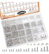 1120 PCS 304 Stainless Steel Metric Micro Screws Nuts Assortment, M1/ M1.2/ M1.4/ M1.6/ M2/ M2.5 ...