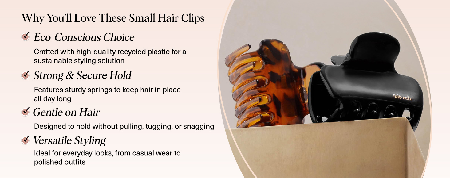 Kitsch Medium Claw Clips for Women - Strong Hold & Stylish Glossy Puffy Design