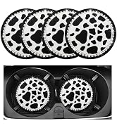 Yourkar 4 PCS Cow Print Car Cup Coaster, 2.75 Inch Anti-Slip Auto Cup Holder Insert Coaster, Anti...