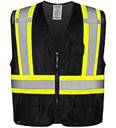 KAYGO High Visibility Safety Vests KG0100, Safety Vests Reflective with Pockets and Zipper,ANSI T...