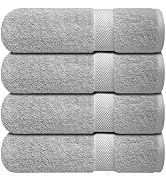 Infinitee Xclusives Luxury 100% Ring-Spun Cotton Bath Towels Set of 4 (27x54 inches) – Soft, Abso...