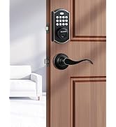 ELAMOR M19 Keyless Entry Door Lock with 2 Lever Handles, Auto Lock, 50 User Codes, Easy-to-Instal...