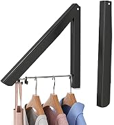 Leadiy Single Retractable Clothes Drying Rack, Wall Mounted Foldable Laundry Hanger for Small Spa...
