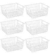 iPEGTOP Freezer Baskets Storage Bins Organizer, Set of 6 Refrigerator Farmhouse Wire Storage Bask...