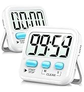 Antonki 2 Pack Digital Timer for Kids, Magnetic Countdown Kitchen Timers for Cooking, Egg, Classr...