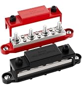 RVBOATPAT 400A Power Distribution Block 12V Bus Bar 4 x 5/16" (M8) Terminal Studs and 6 x #8 Term...